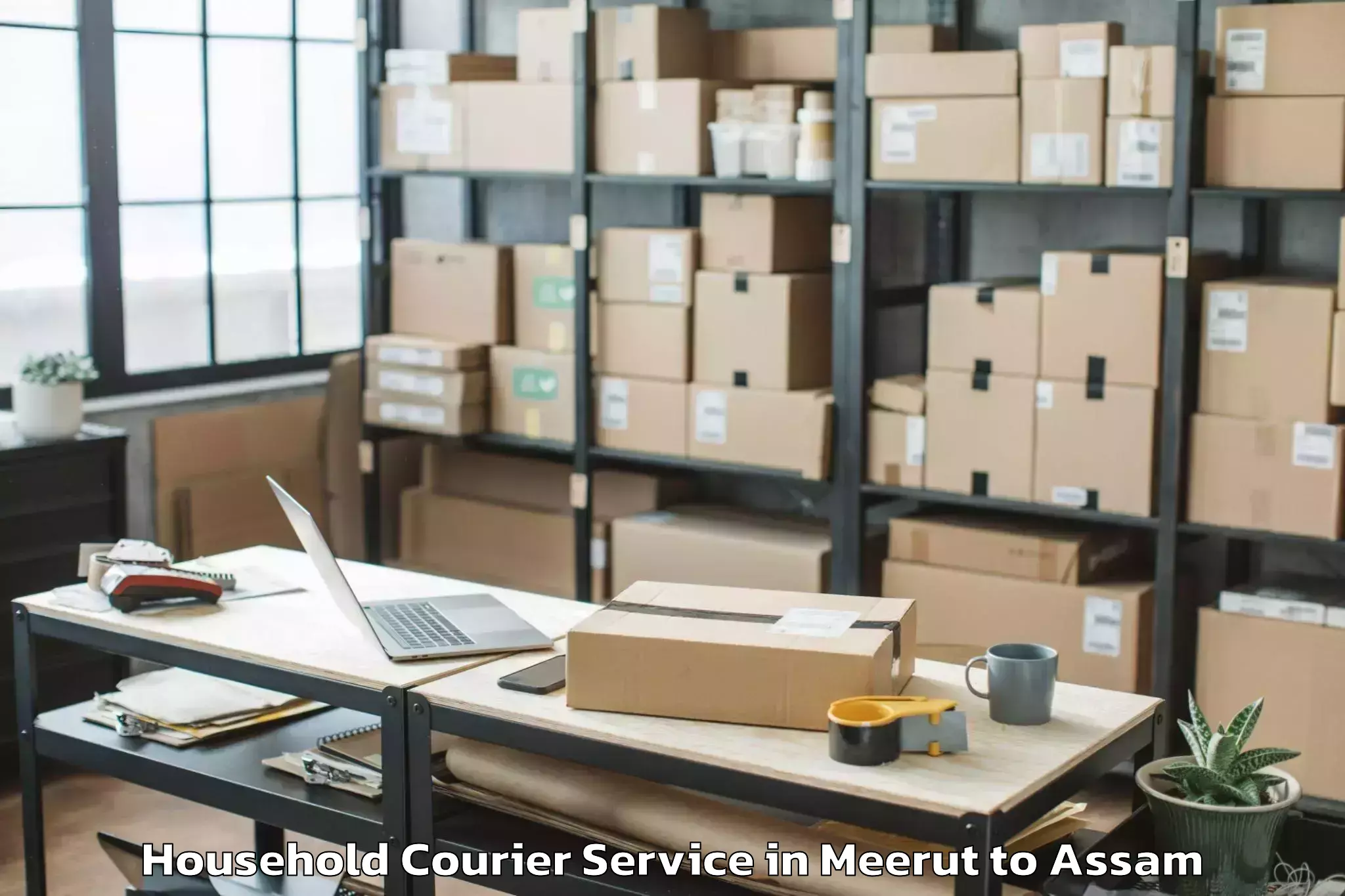 Affordable Meerut to Bogribari Household Courier